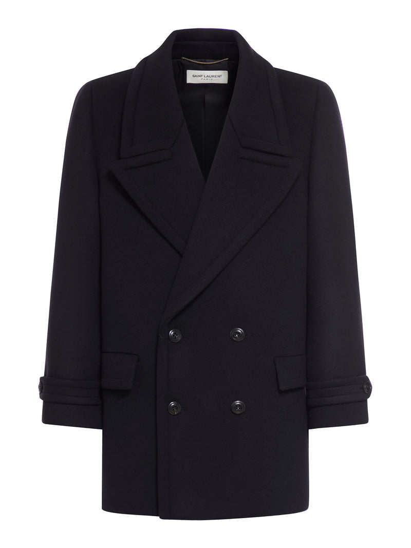 Saint laurent hotsell double breasted coat