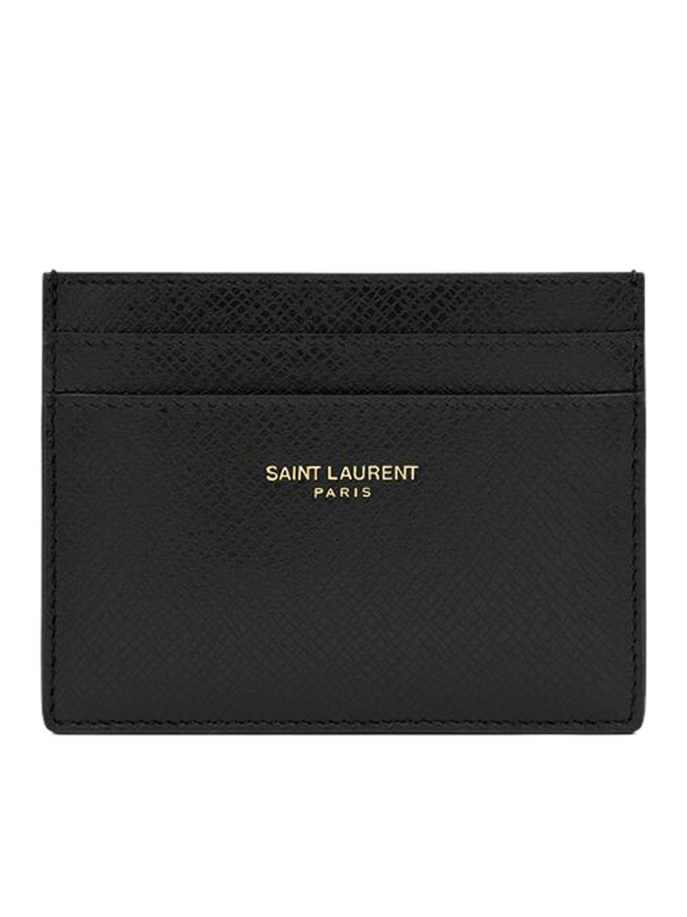 SAINT LAURENT PARIS CARD CASE IN COATED BARK LEATHER