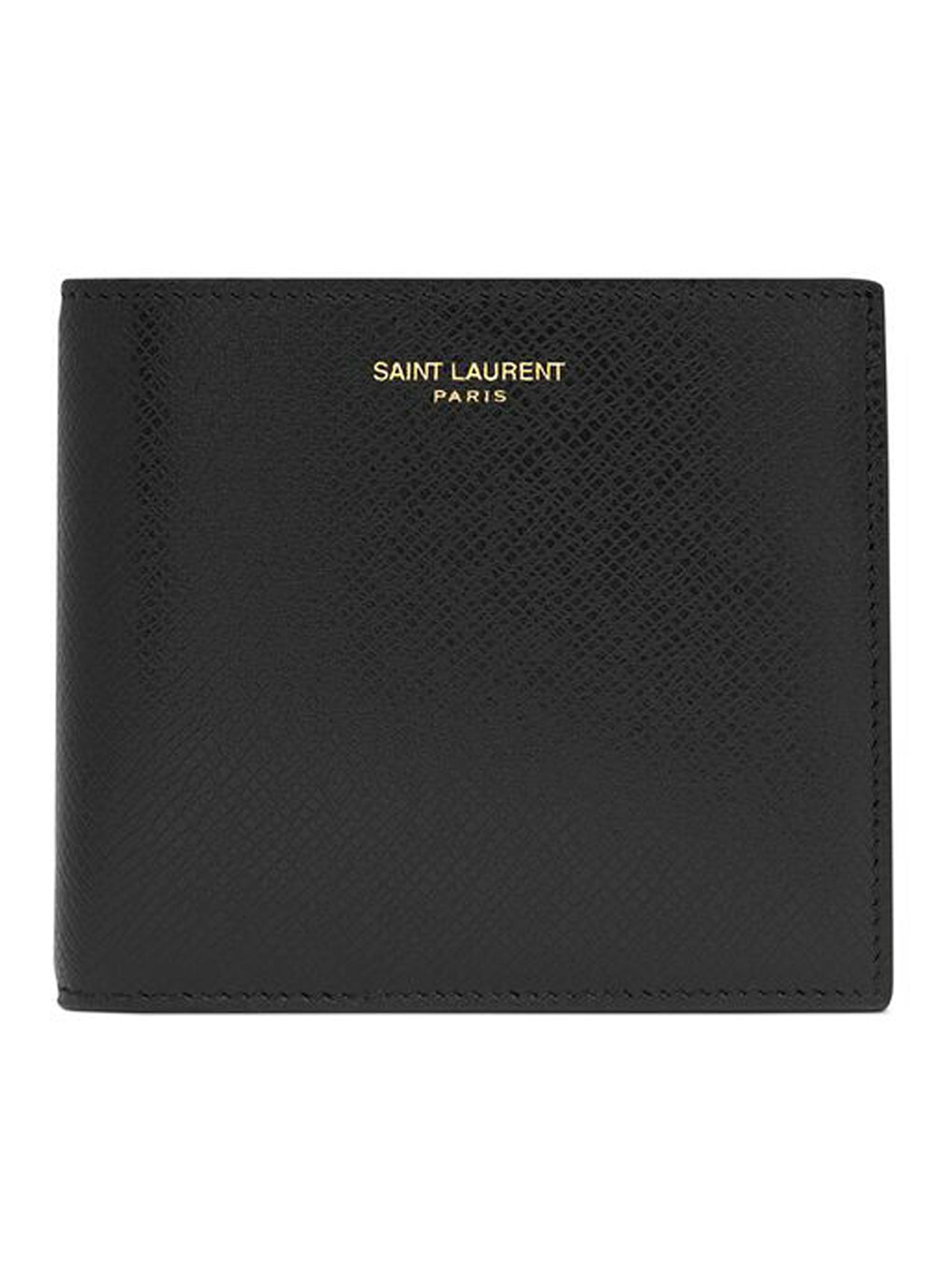 SAINT LAURENT PARIS horizontal wallet in coated bark leather