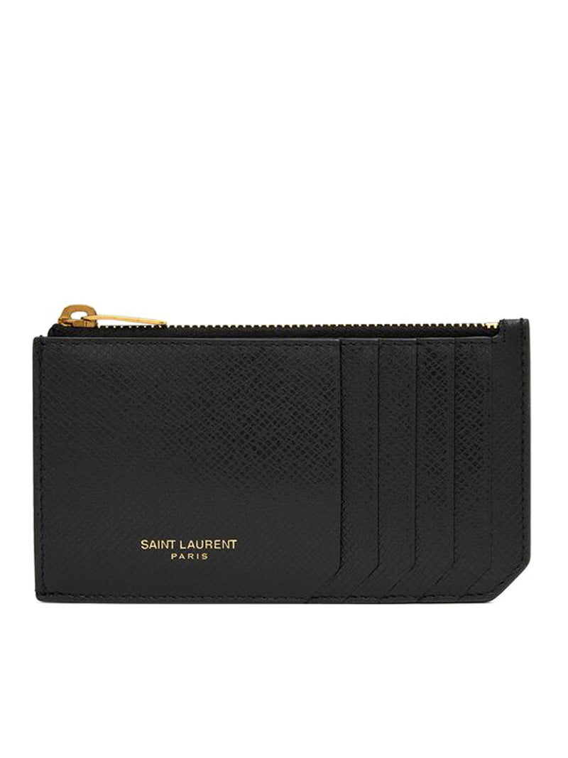 Fragments Zipped Leather Card Holder