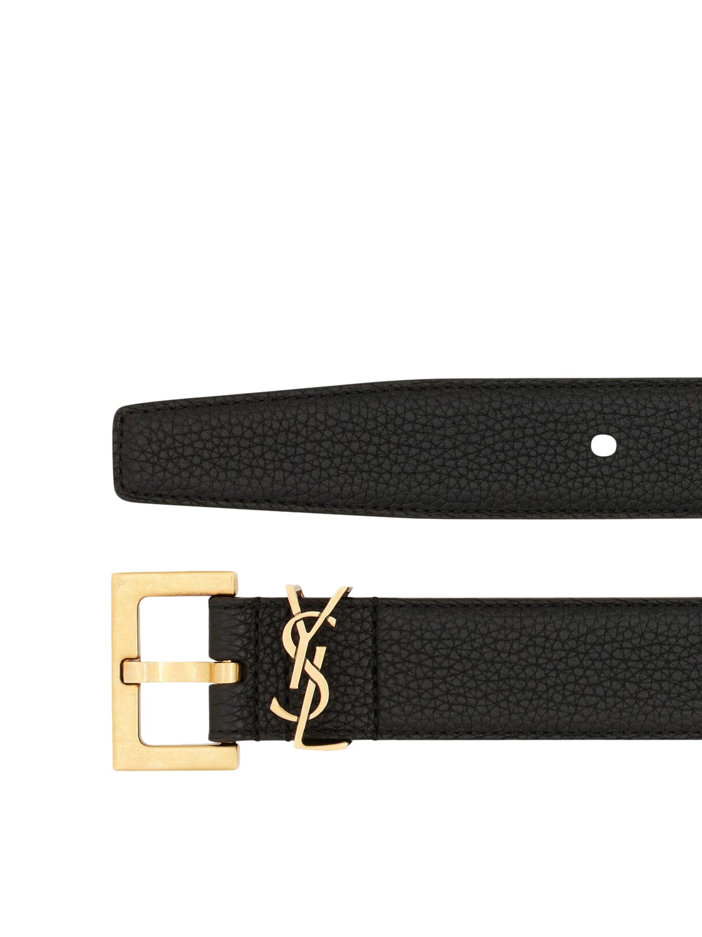 CASSANDRE HAMMERED LEATHER BELT WITH SQUARE BUCKLE
