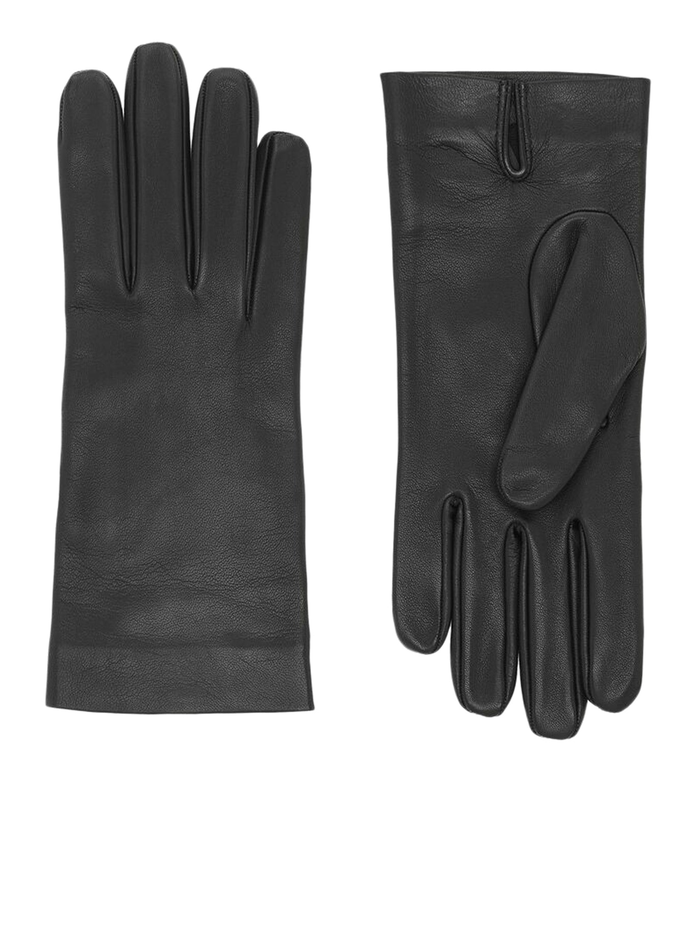 Short lambskin and silk gloves