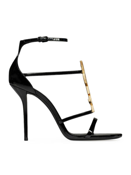 CASSANDRA SANDALS IN PAINTED LEATHER WITH GOLDEN MONOGRAM