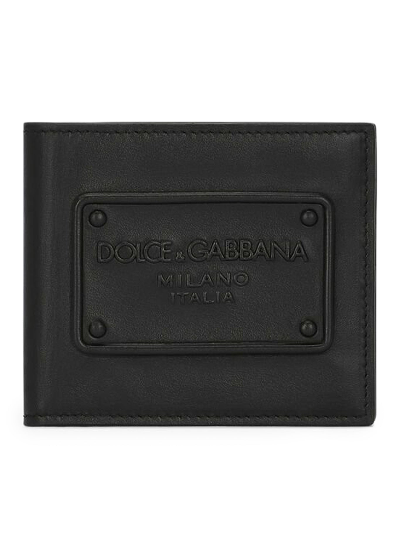 Bifold wallet in calfskin with embossed logo