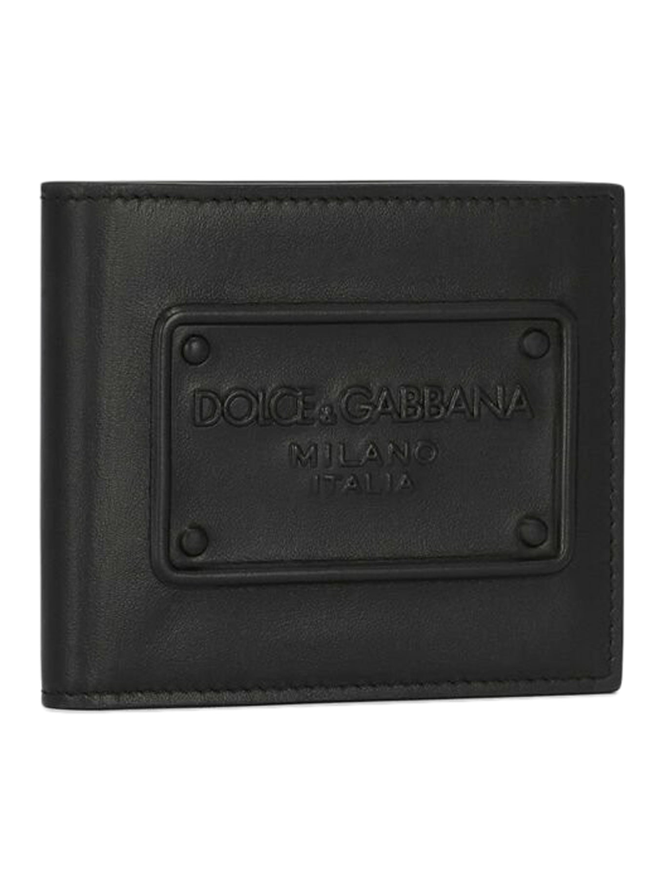 Bifold wallet in calfskin with embossed logo