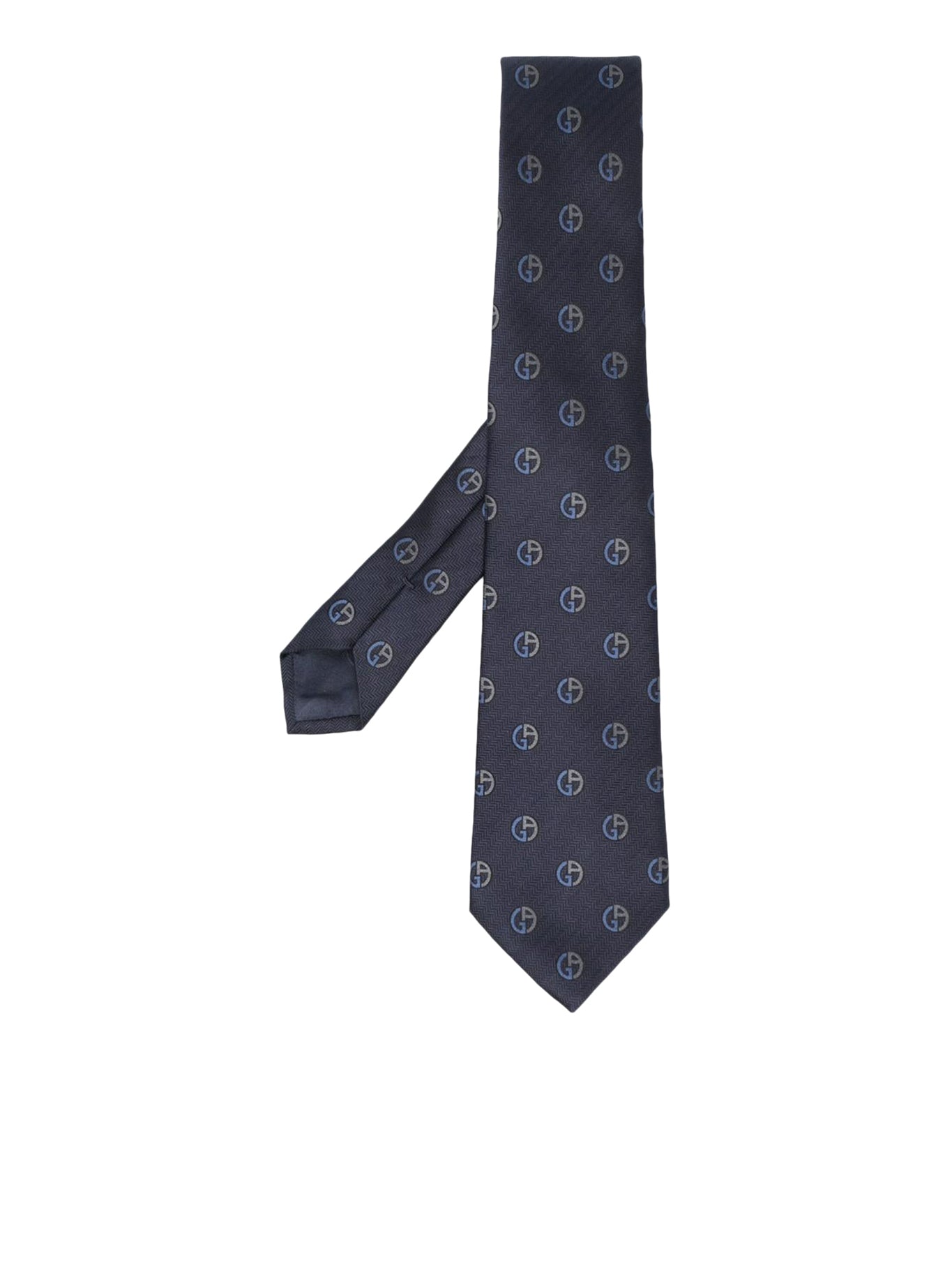 GG silk jacquard tie in light blue