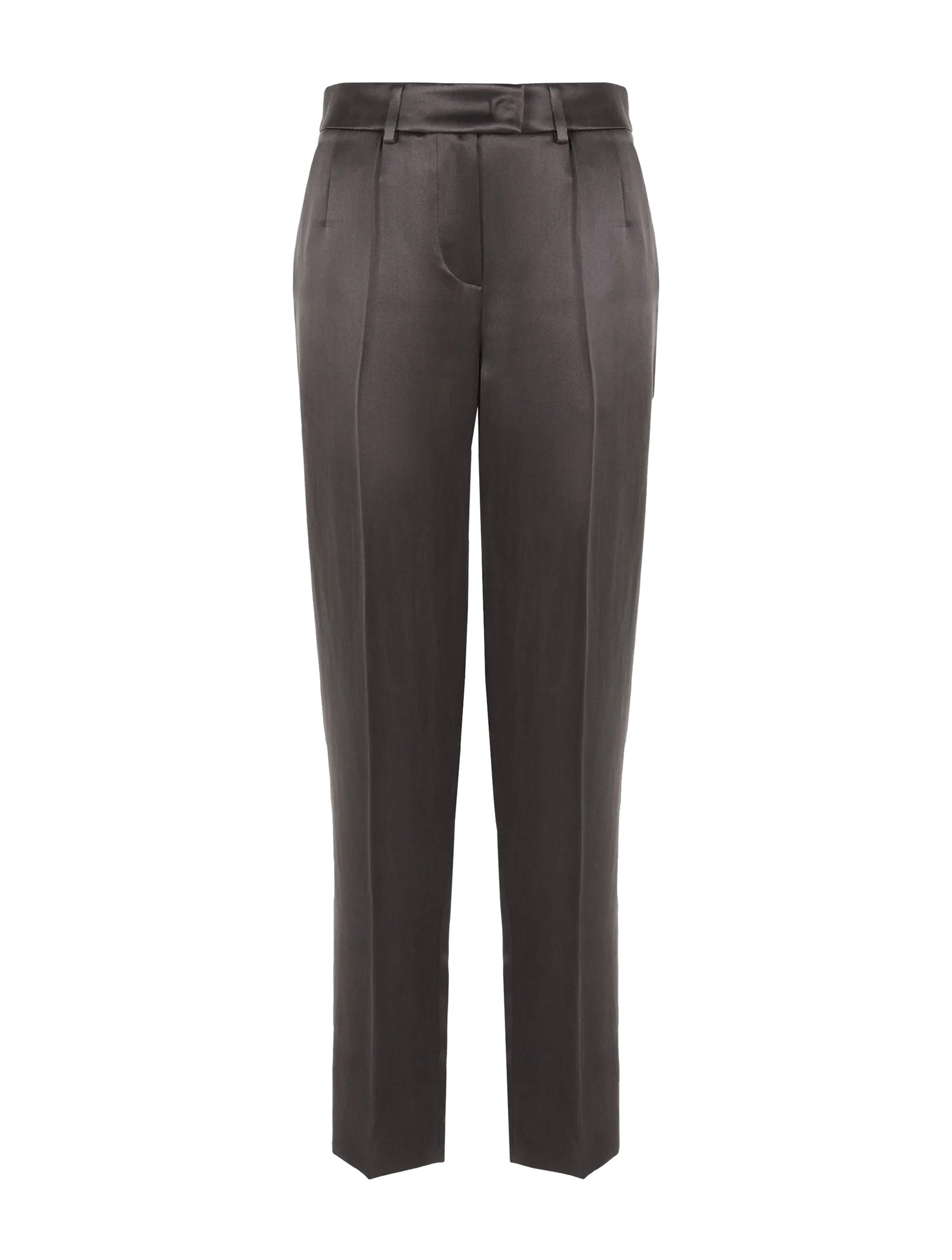 Straight trousers in washed silk