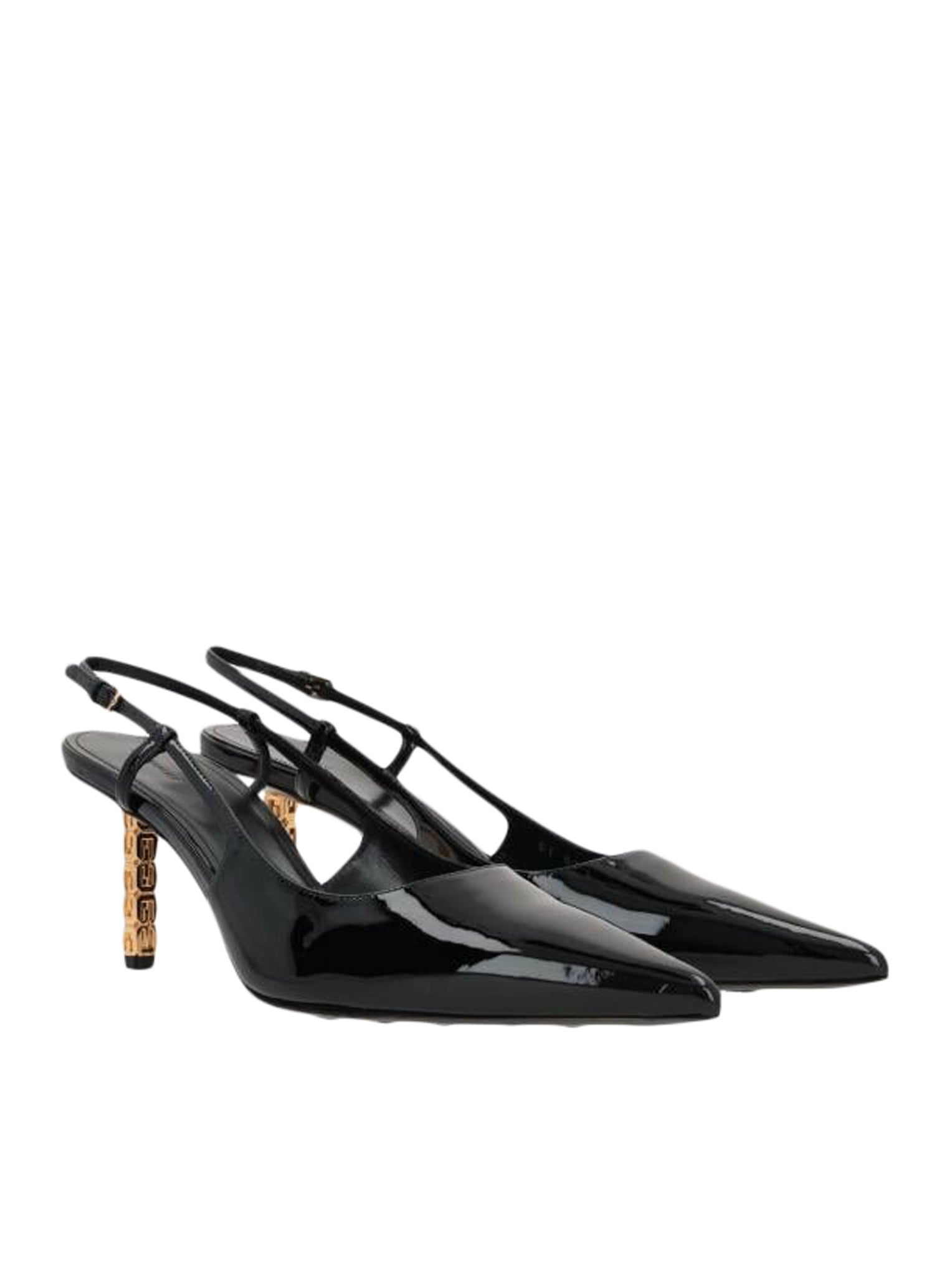 G CUBE SLINGBACK IN PATENT LEATHER