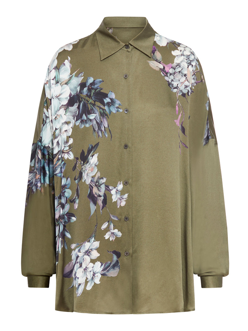 Dries Van Noten Kaki Denim Floral Jacket -  Denmark