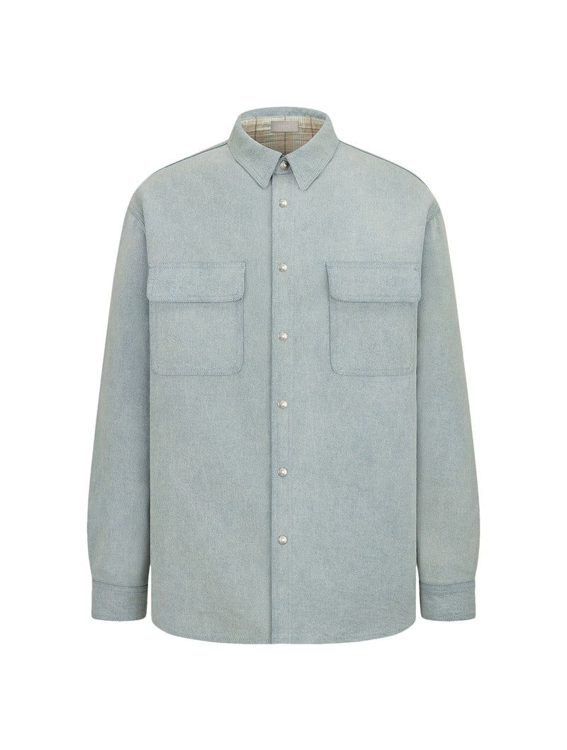 Gucci White and Blue Striped Classic Button Down Shirt 52 XL