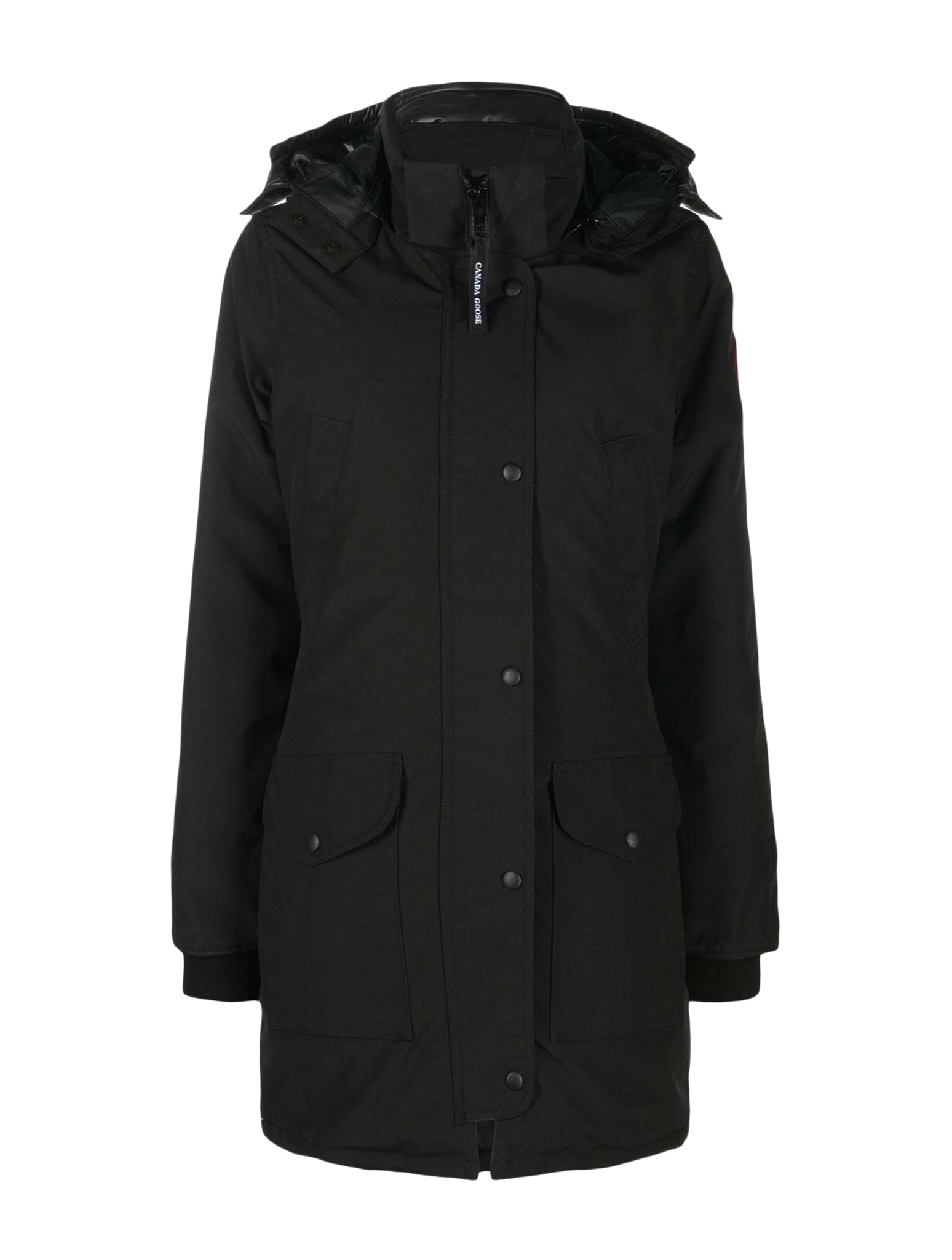 zip-up padded down coat