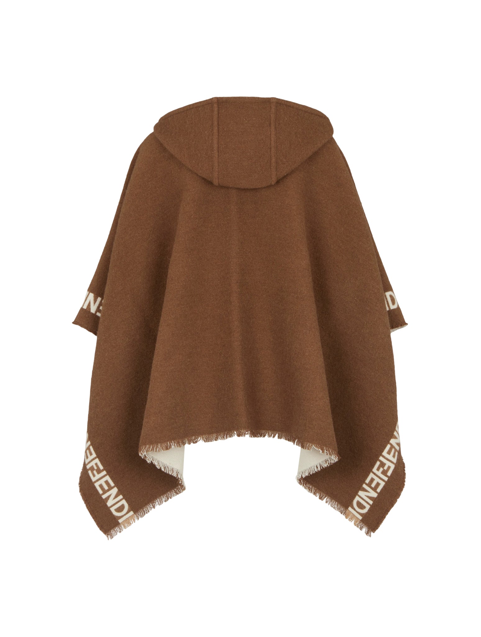 Brown and beige wool poncho