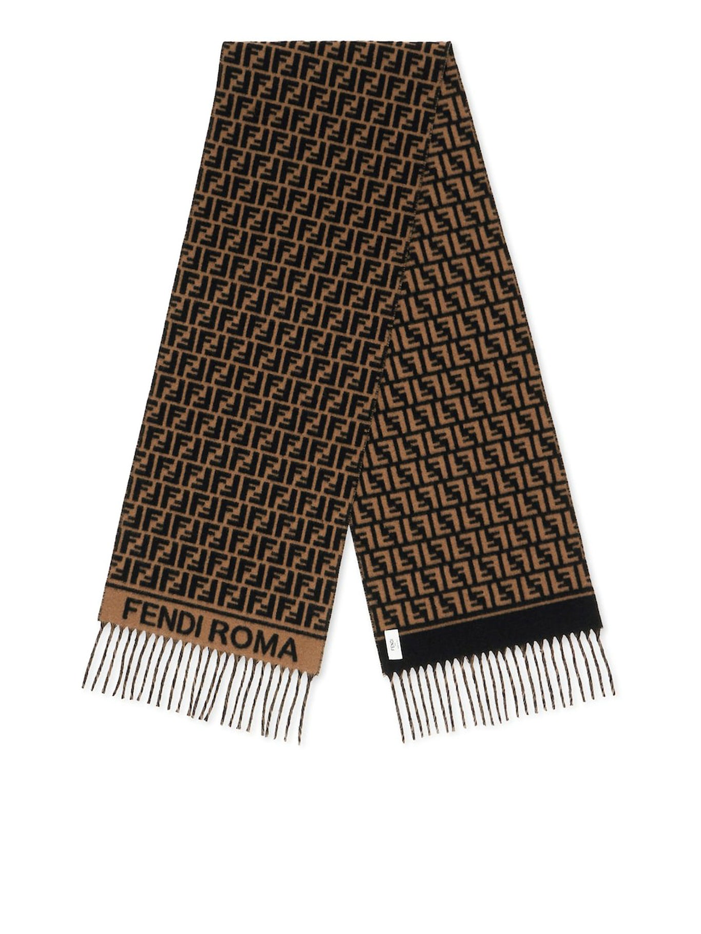 Brown scarf in wool and cashmere blend