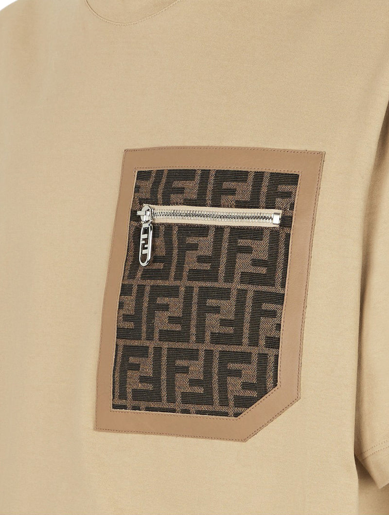 Beige jersey T-shirt