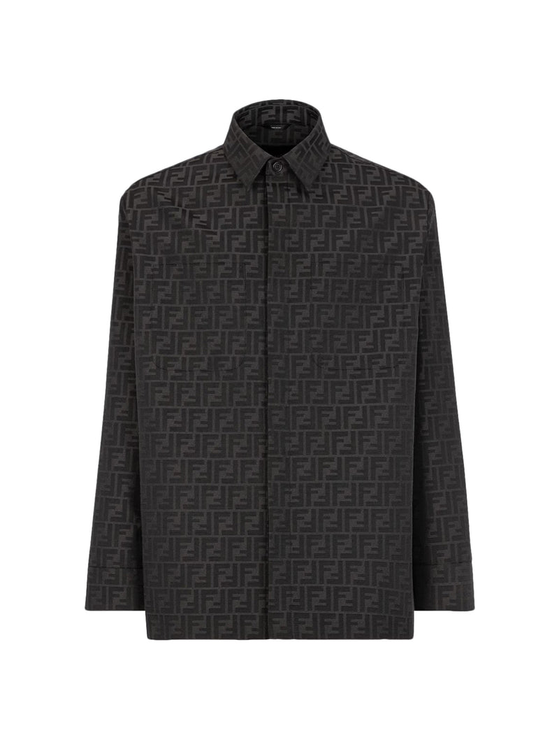 Vintage Gucci Diagonal Black & Ivory Print Silk Shirt