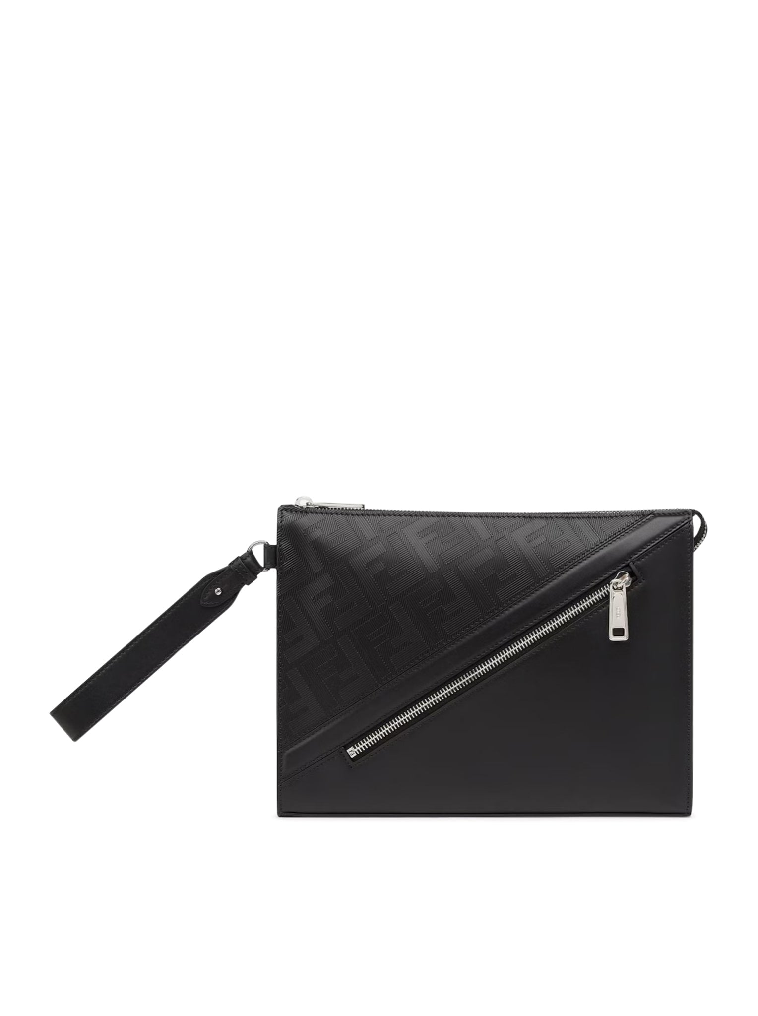 Fendi Diagonal Clutch - Multicolour leather pouch