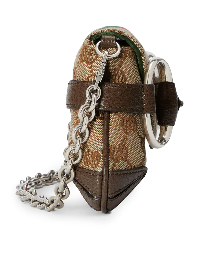 Gucci Shoulder Bag Horsebit Chain Strap Monogram Floral Gold Chain Multicolor Canvas Clutch