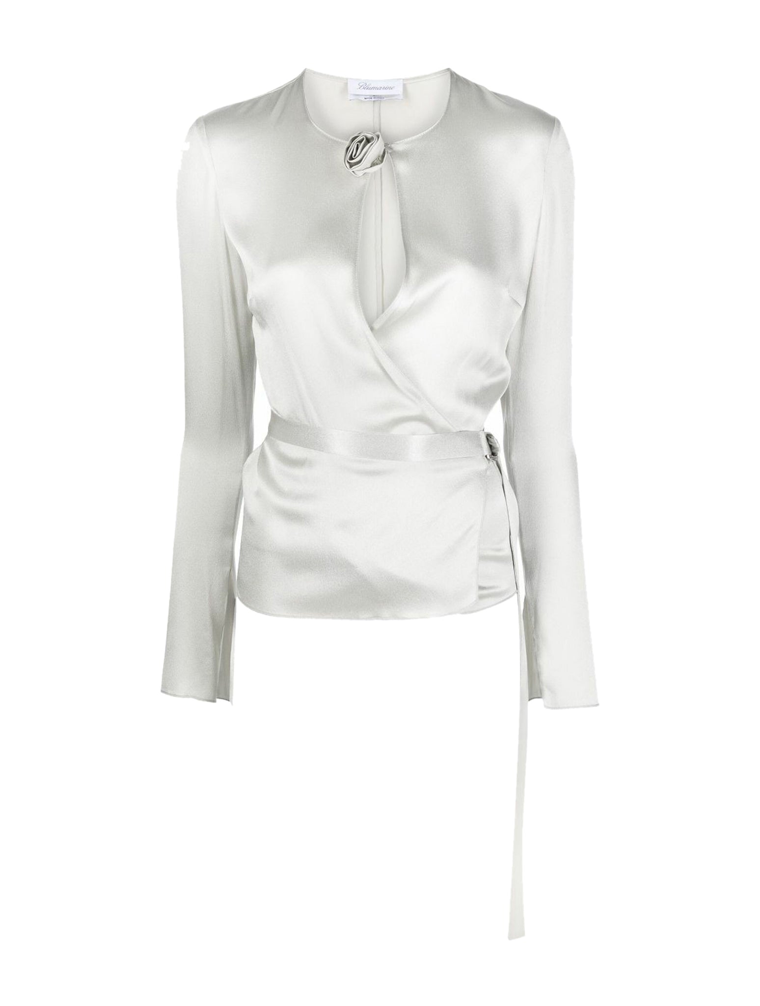 cout-out detail satin-finish blouse