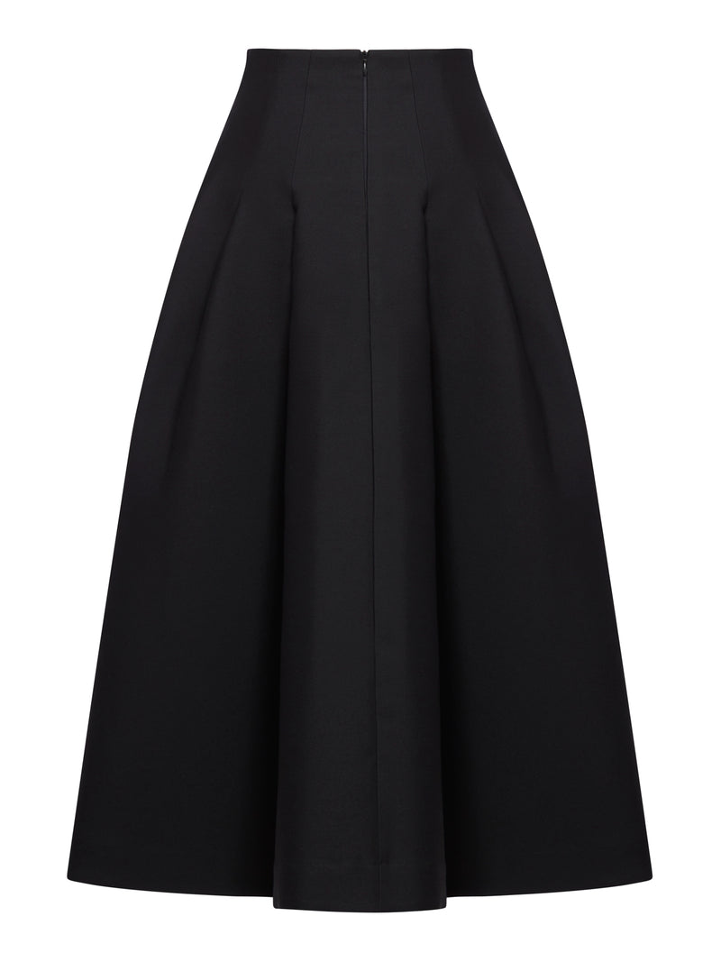 Bottega veneta women`s black compact wool skirt