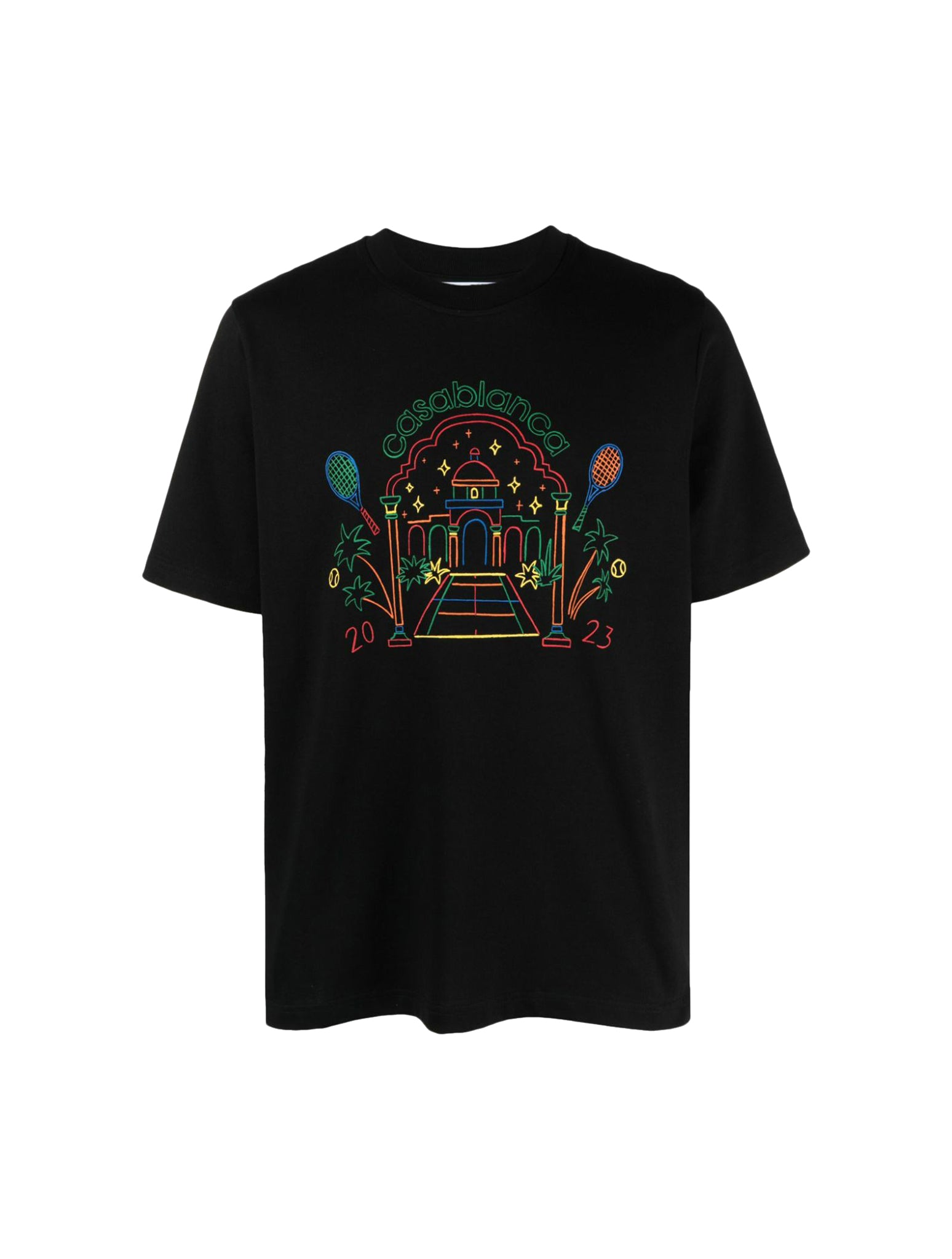 Rainbow Crayon Temple organic-cotton T-shirt