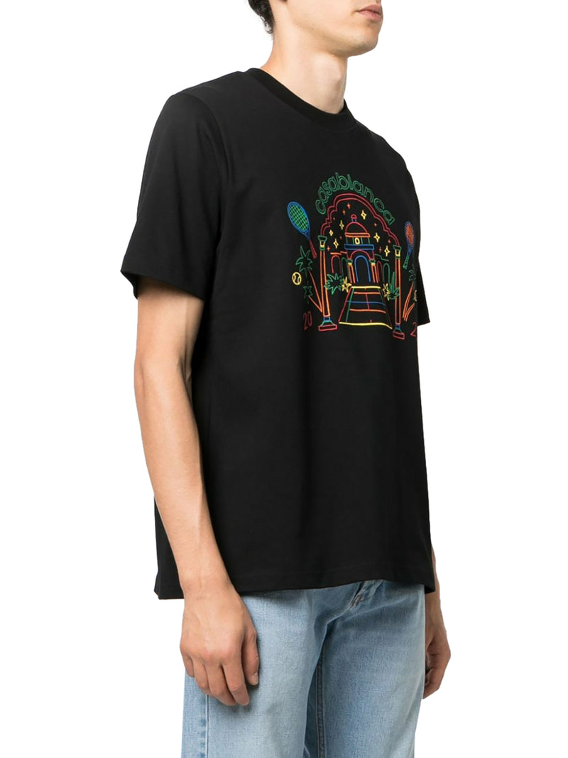 Rainbow Crayon Temple organic-cotton T-shirt
