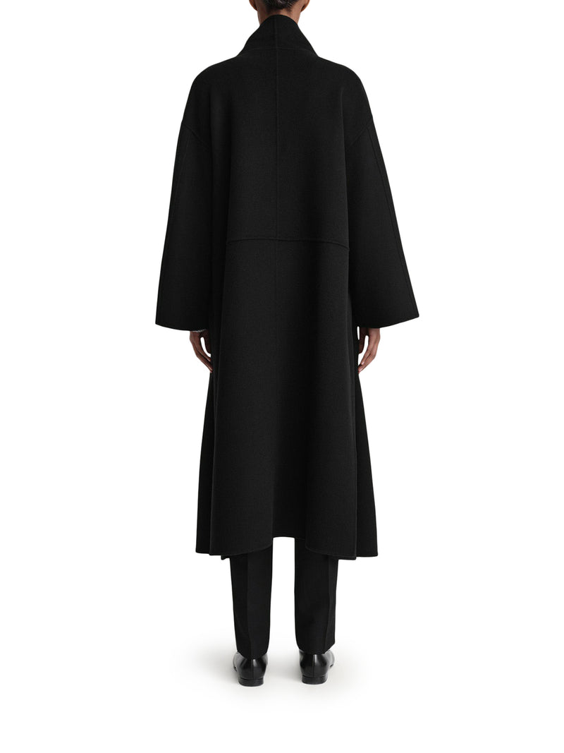 Signature wool cashmere coat black