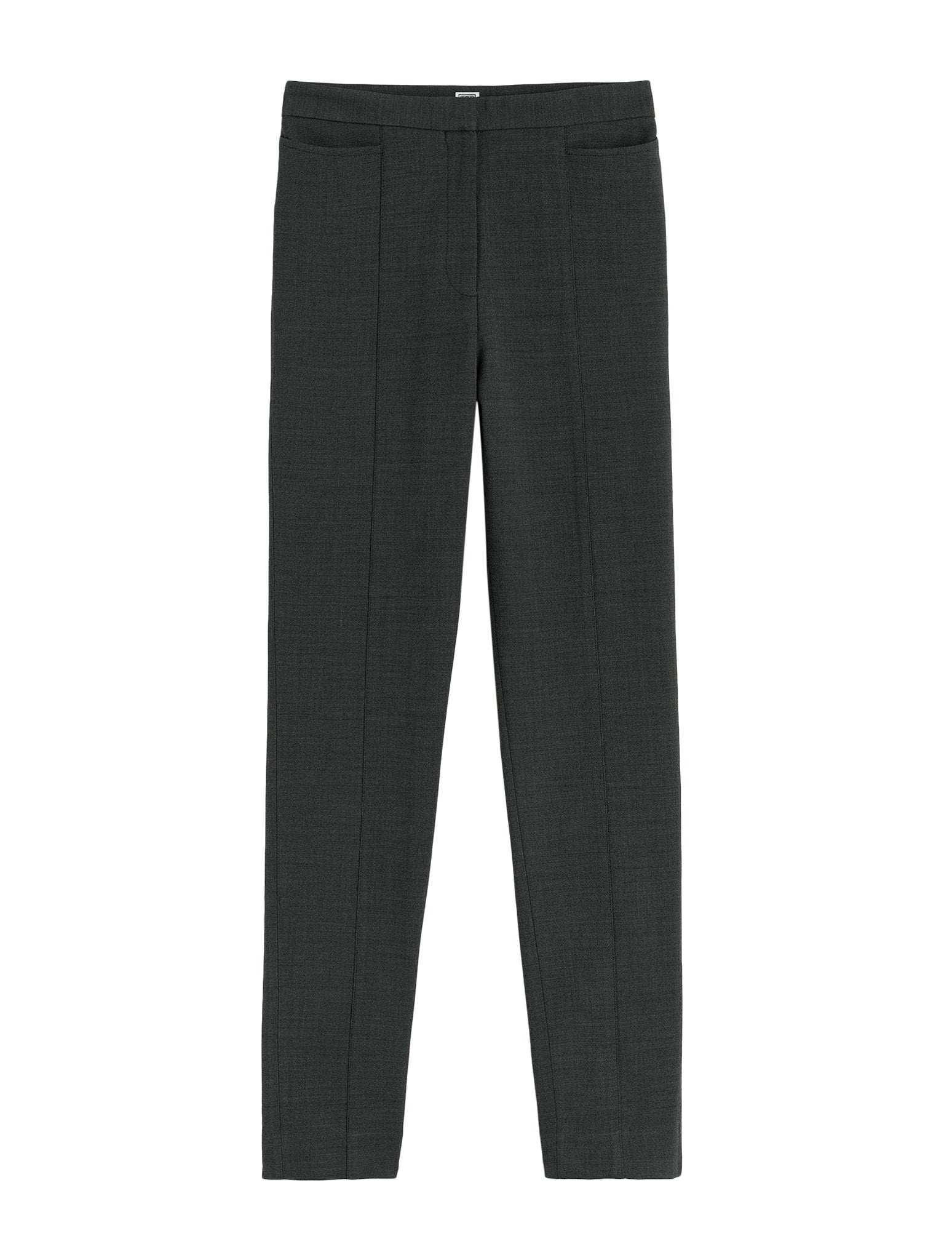 Slim crepe suit trousers charcoal melange