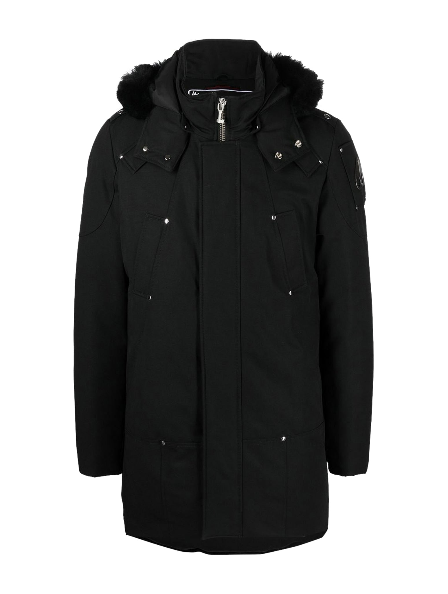 Parka with shearling lapels