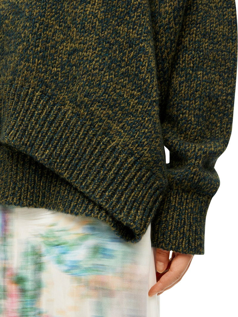 Trompe l`oeil sweater in wool