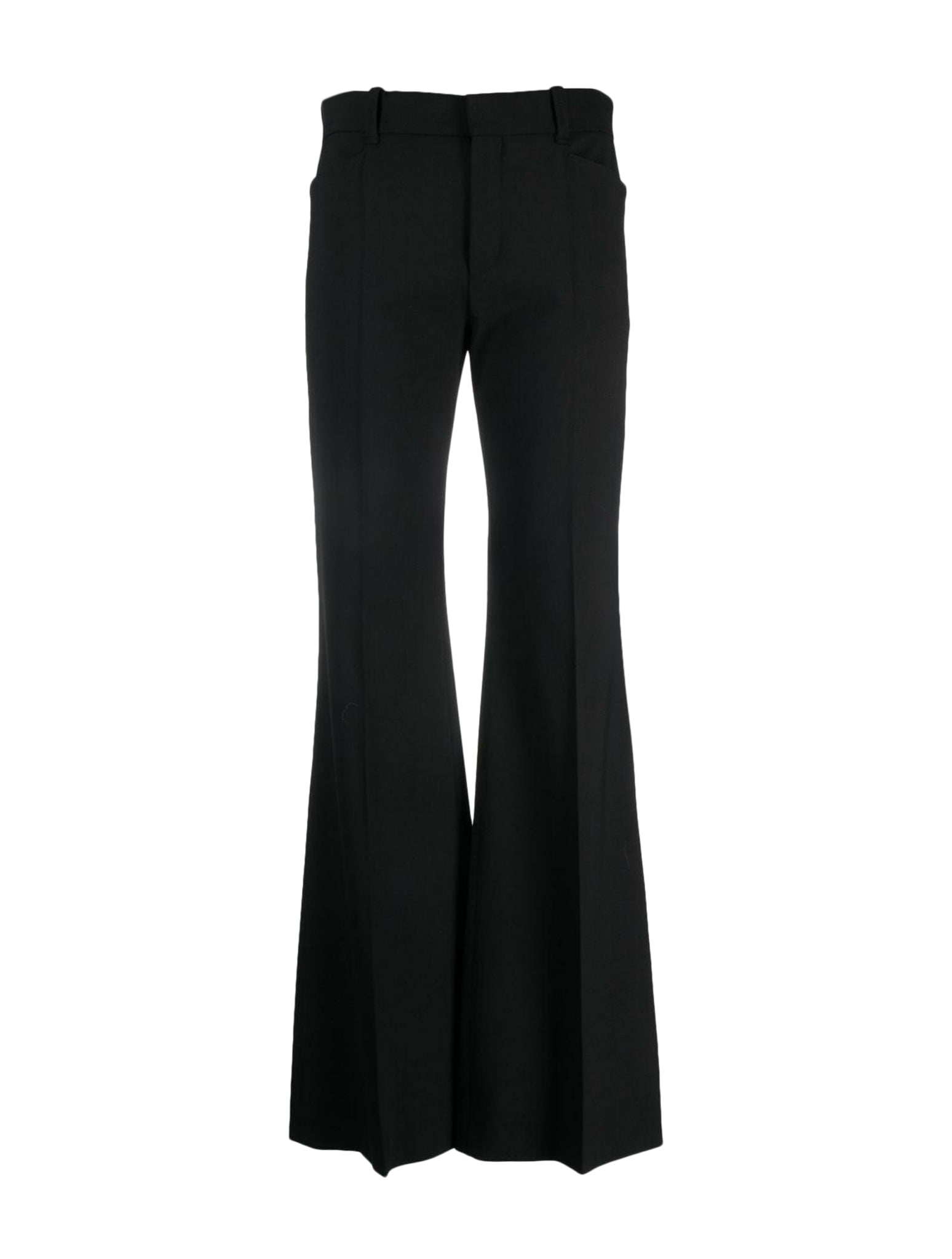 Low-waisted flared trousers