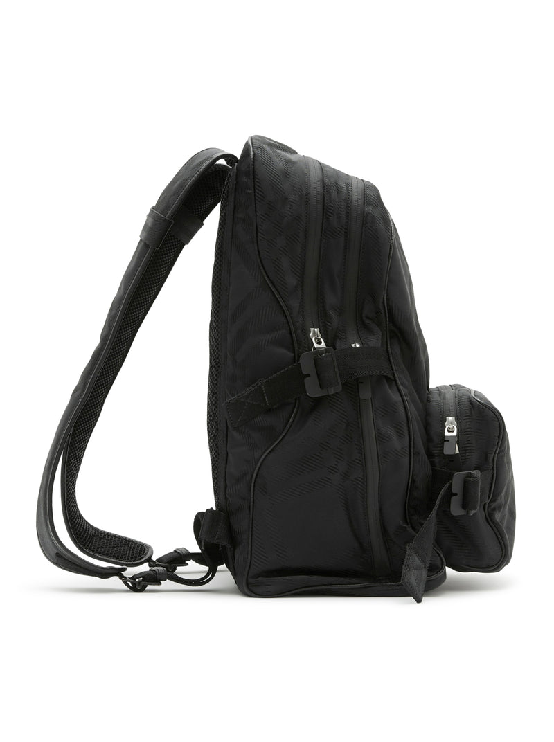 Check jacquard backpack