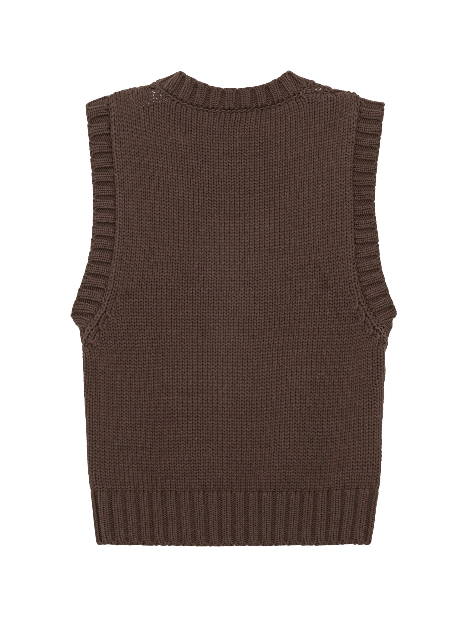 intarsia-knit logo organic-cotton blend vest