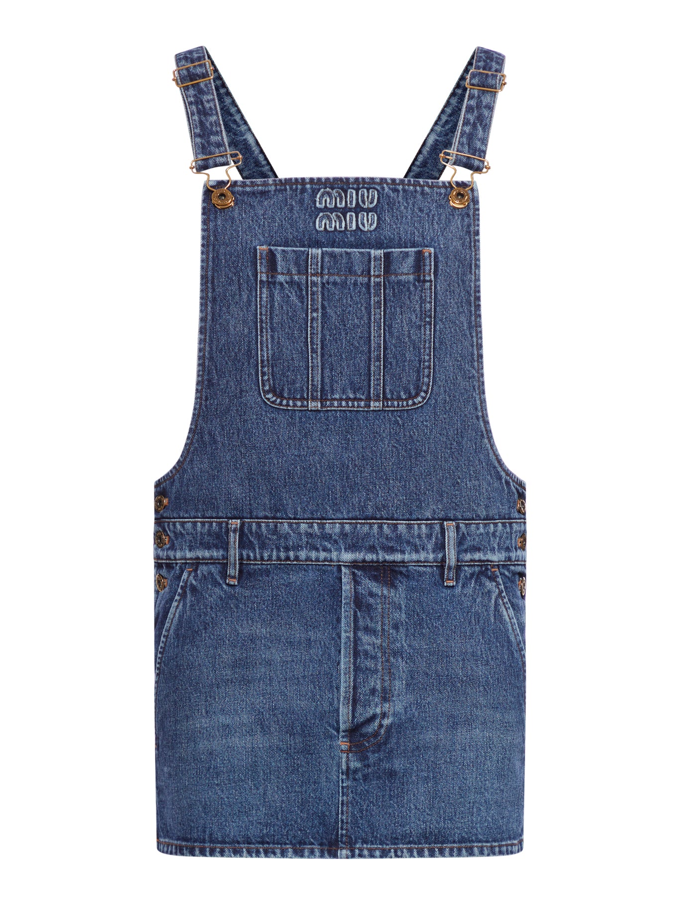 Denim dungarees mini dress