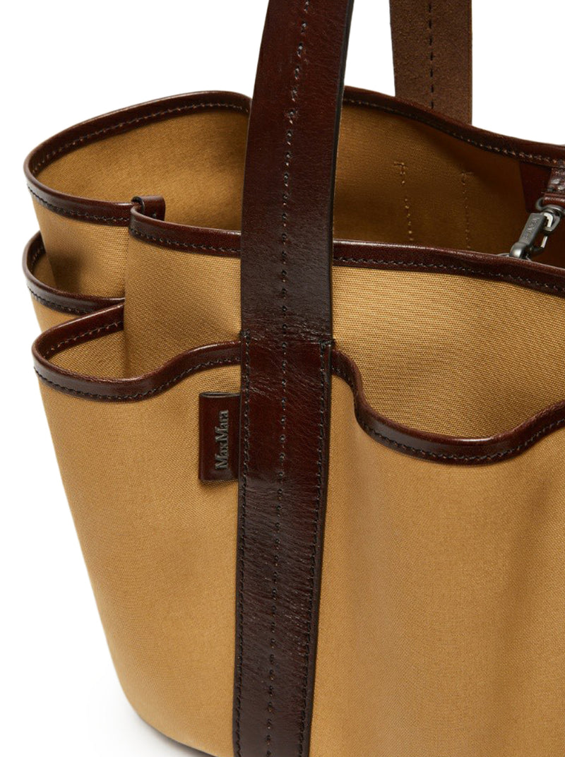 Giardiniera tote bag in canvas and leather
