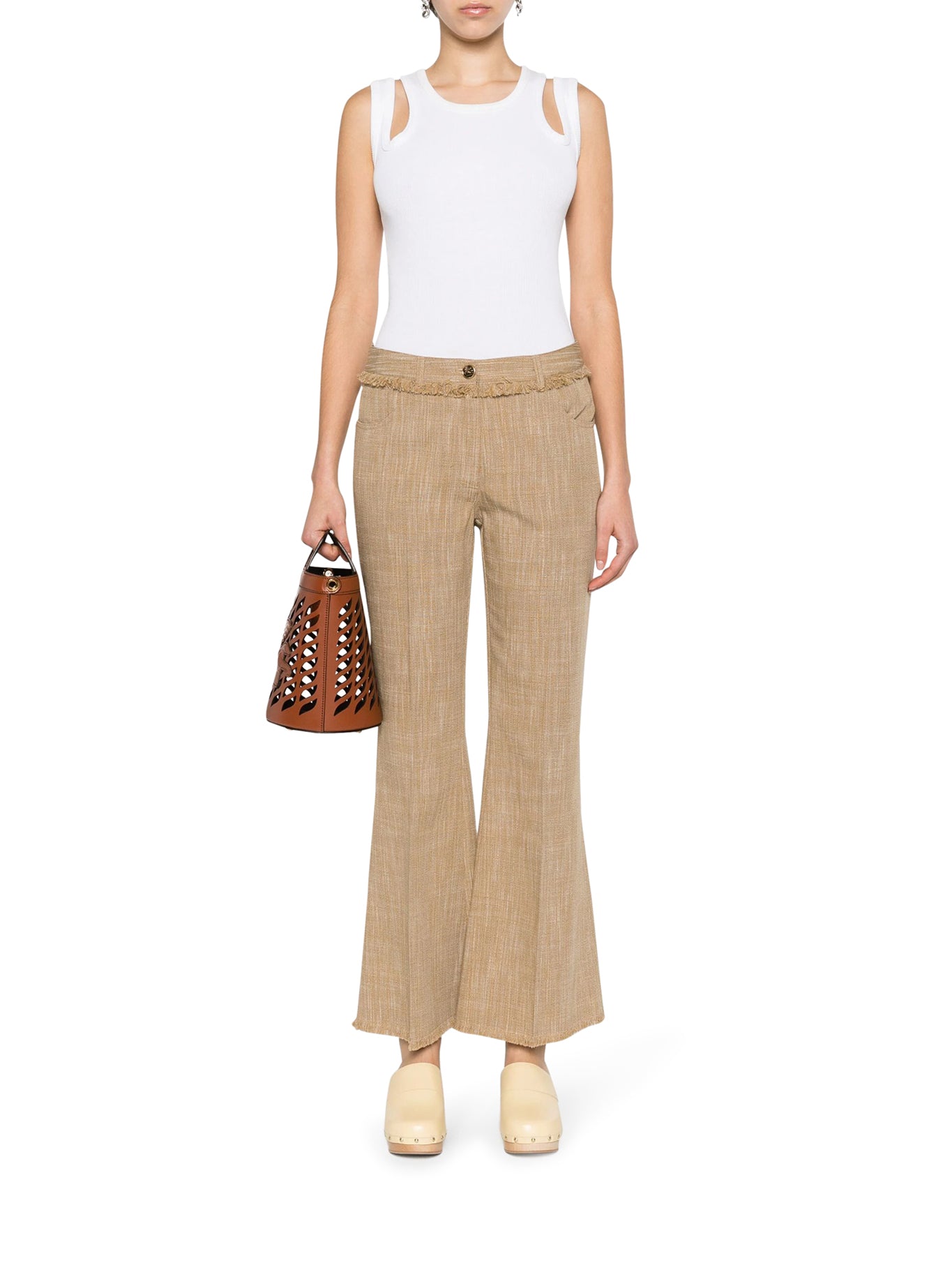 Flared crop trousers
