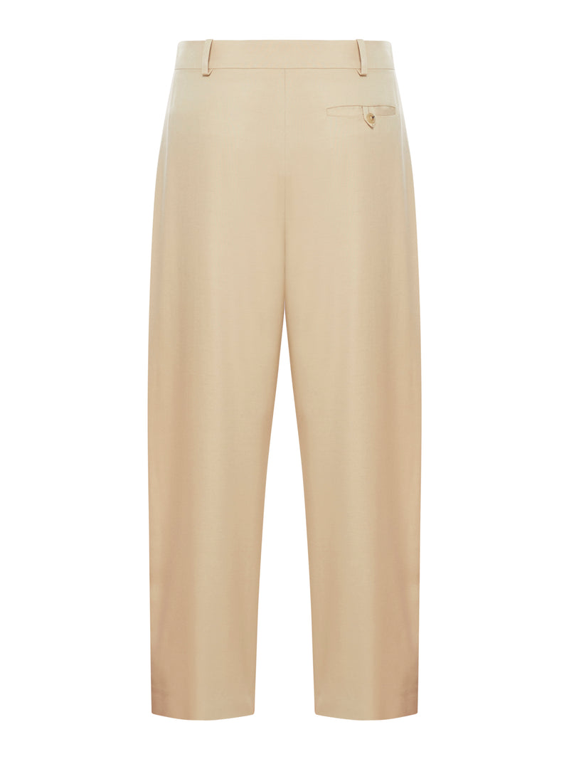 pleated tailored trousers