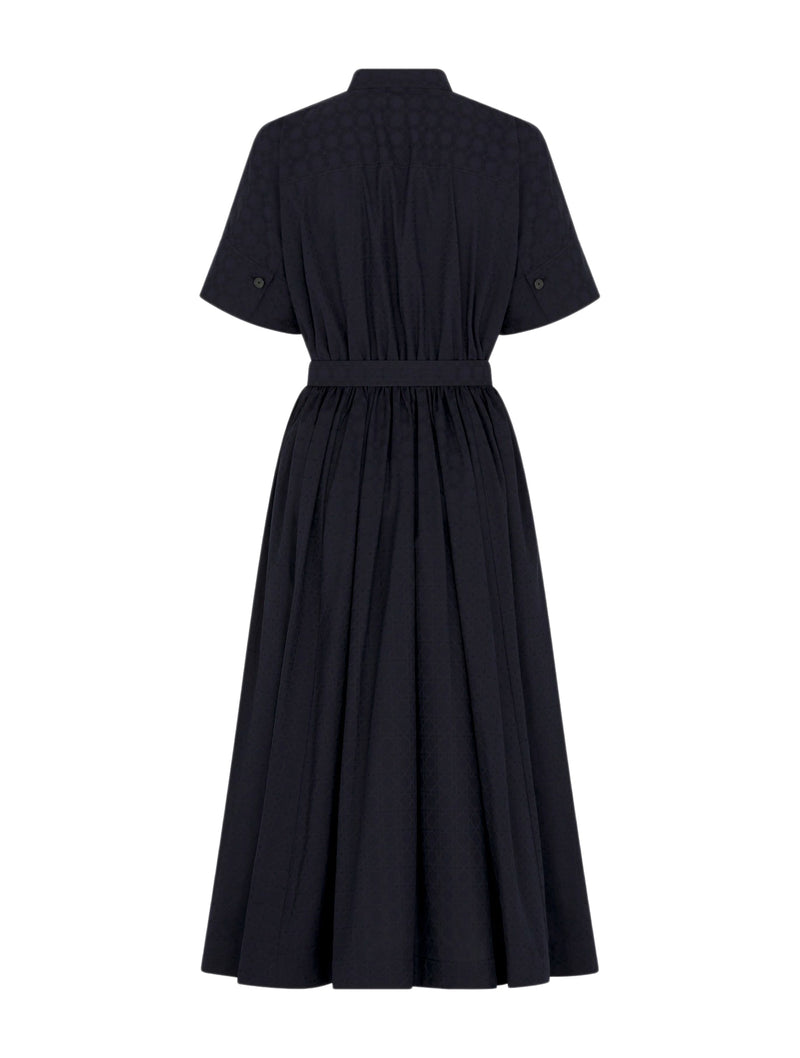 MACROCANNAGE MIDI DRESS WITH BELT