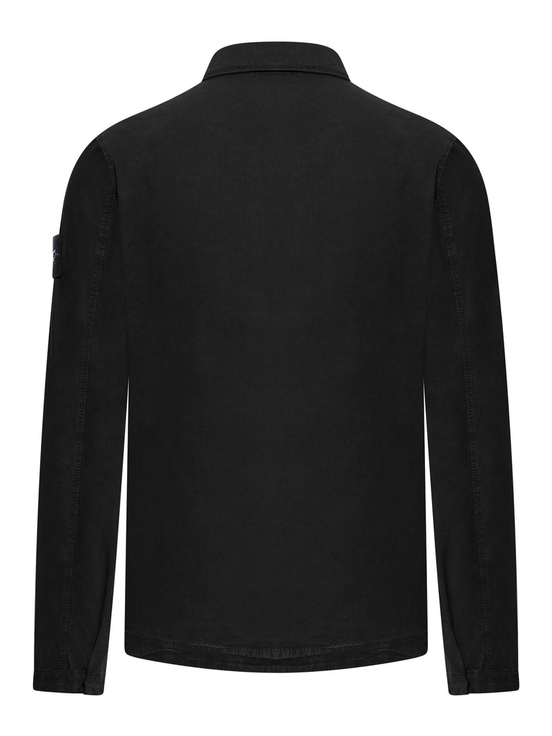 black cotton overshirt