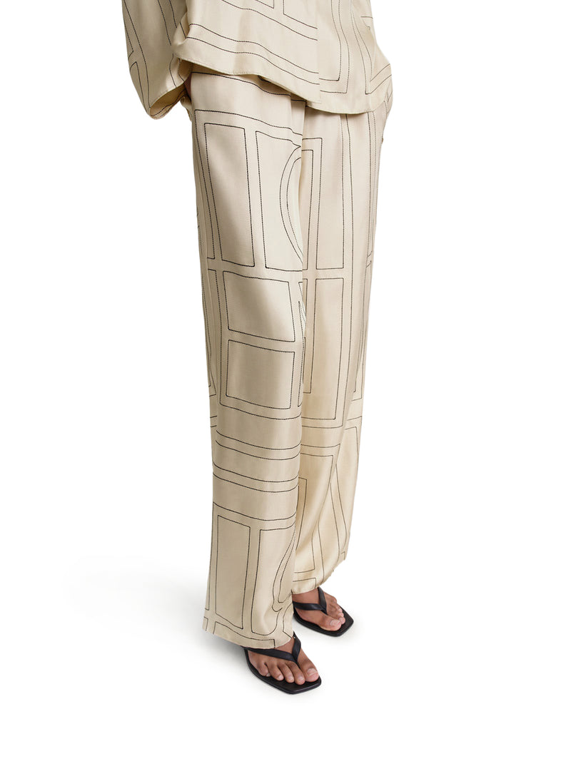 Monogram silk PANTS