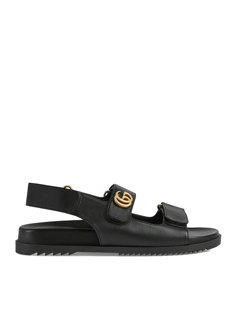 GG leather sandals