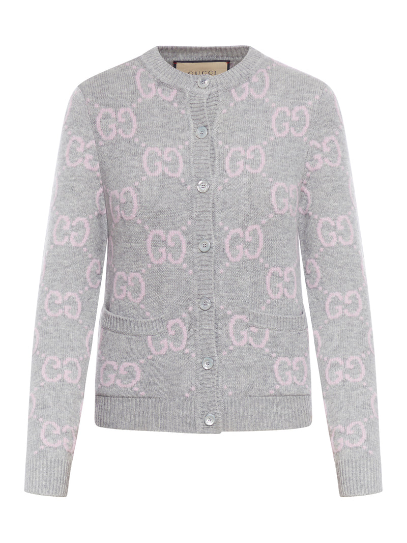 KNITTED GG WOOL CARDIGAN