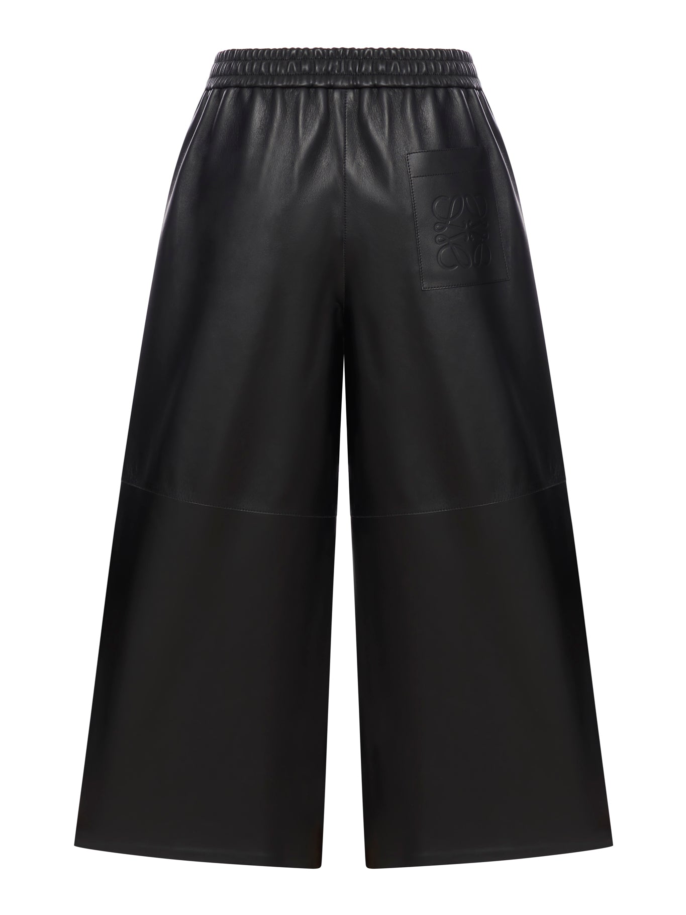 Cropped trousers in lamb nappa