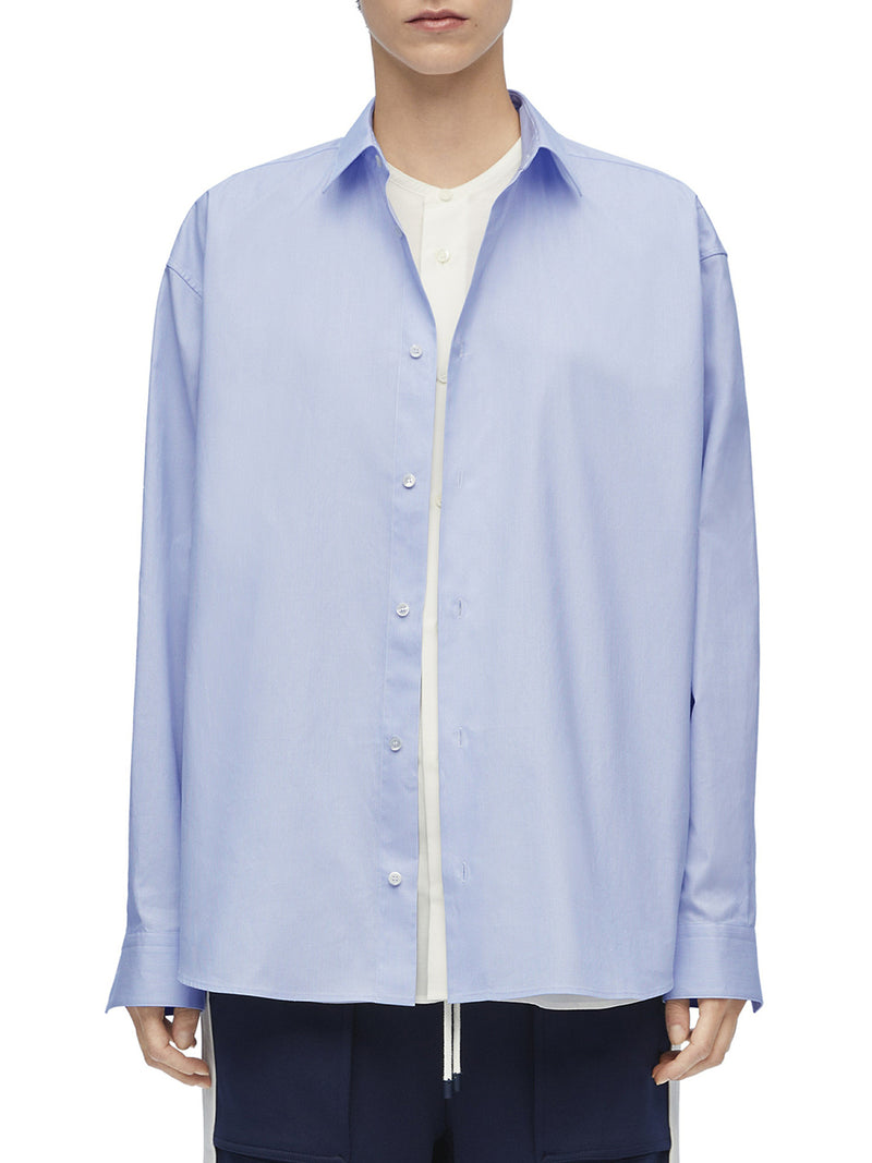 Double layer shirt in cotton and silk