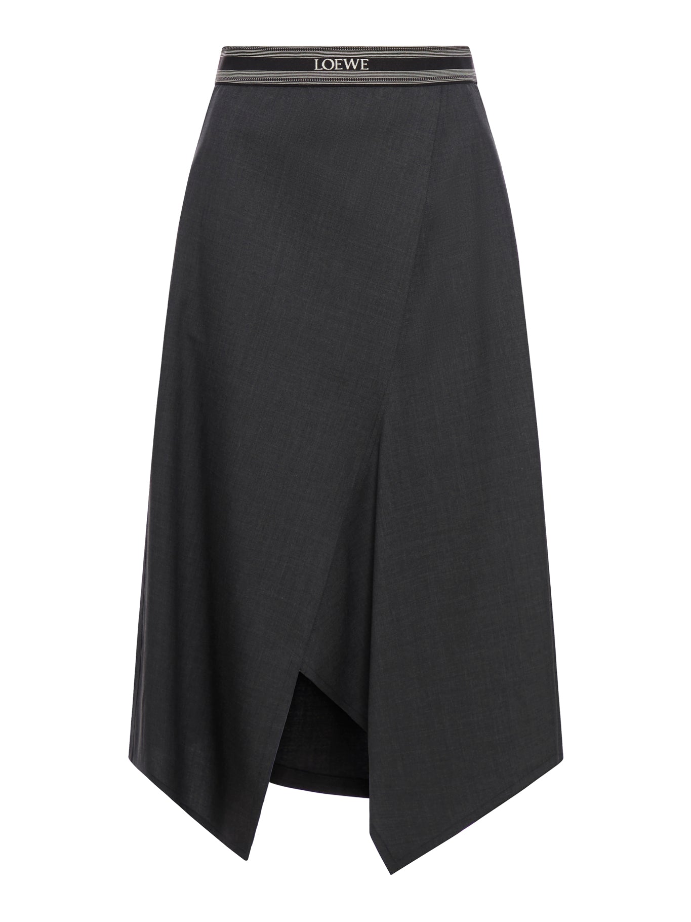 Asymmetric wool skirt