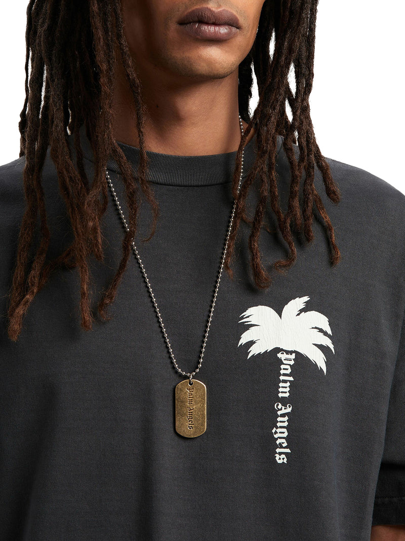 Palm tree-print cotton T-shirt