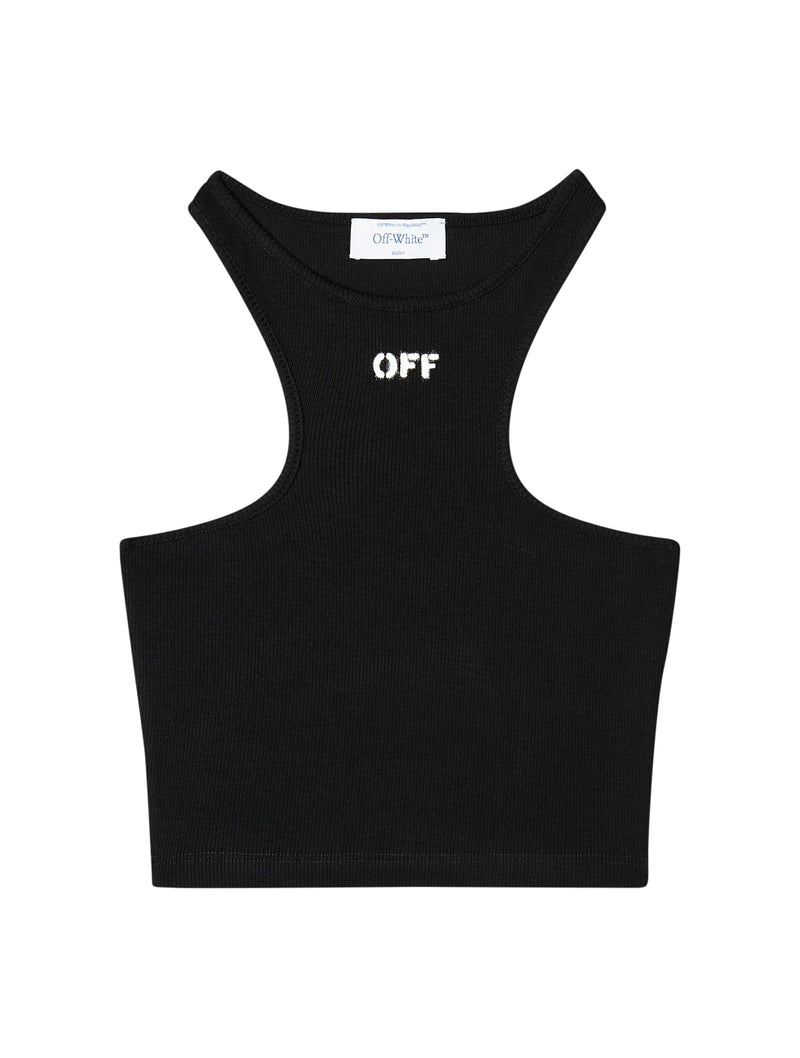 Off-White Off Stamp Rib Round dress - 1001 BLACK WHITE