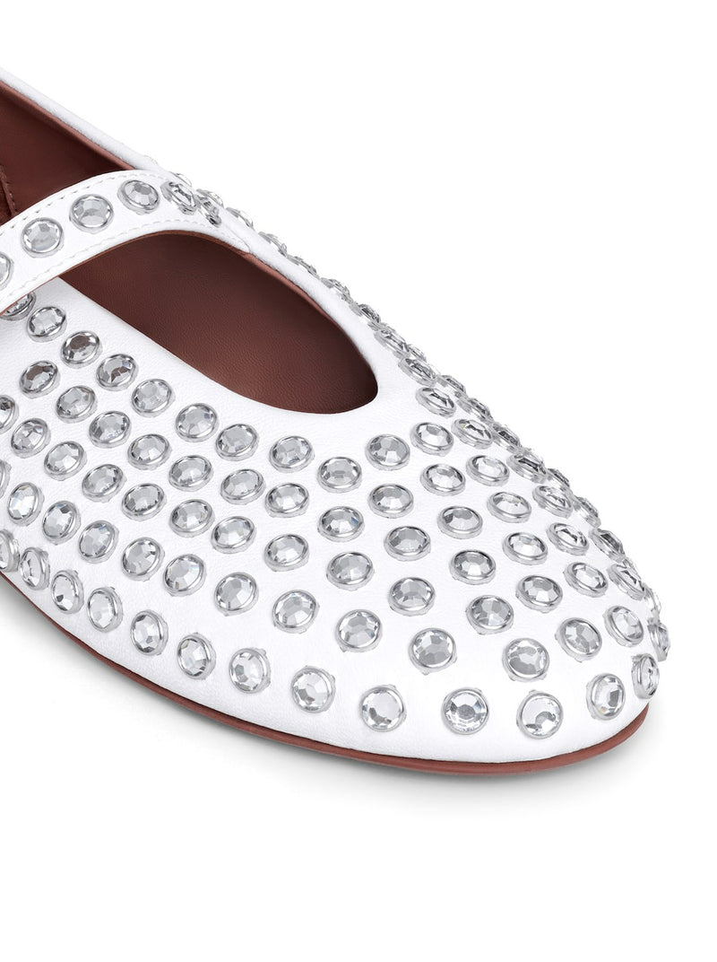 LAMBSKIN BALLERINAS WITH RHINESTONE