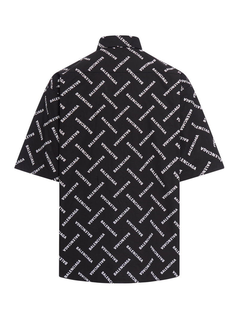 All Over Logo Button-Down Short Sleeve Shirt