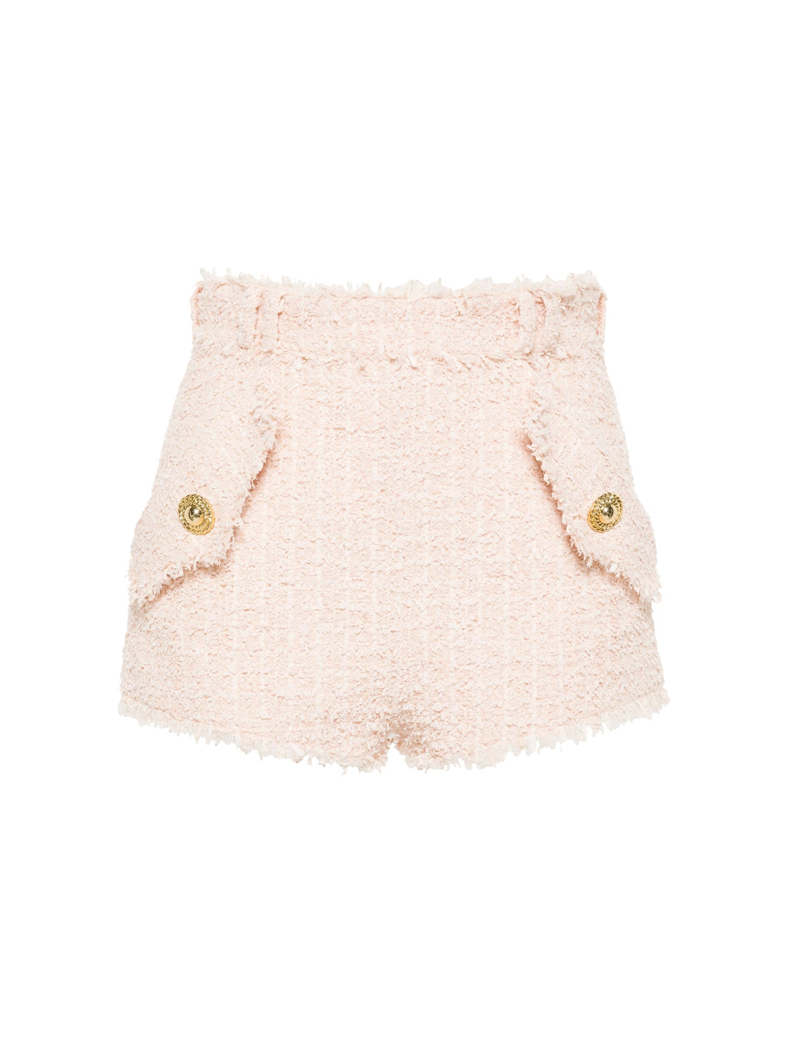 tweed Chain-buttons shorts