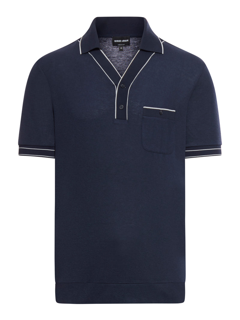 polo shirt with contrasting profiles